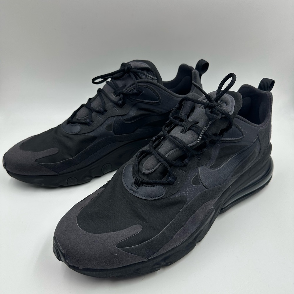 Nike Air Max 270 React Triple Black Oil Grey Training C13866-003 Men's Size 13